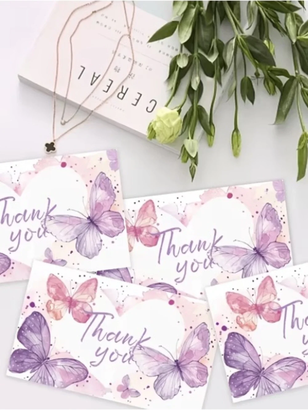 Butterfly Thank You Cards- Purple & Pink - 25 count